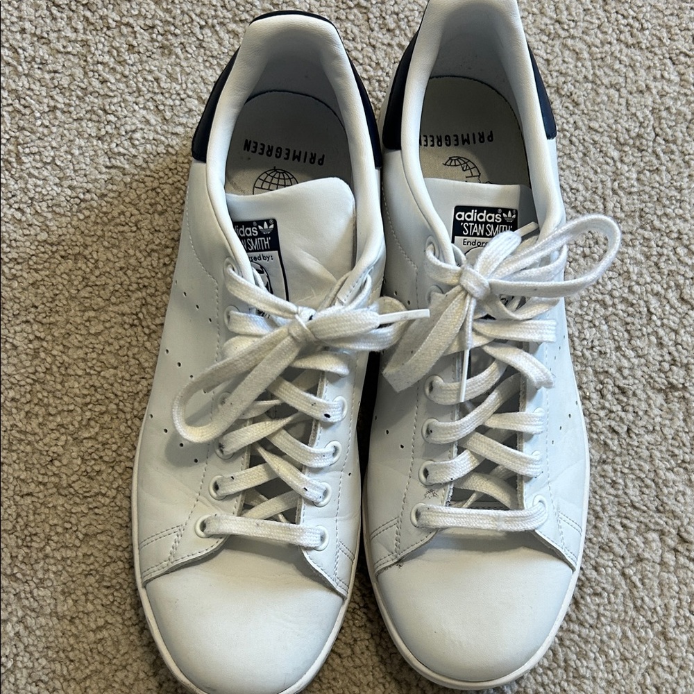 Adidas Stan Smith White and Navy Sneakers